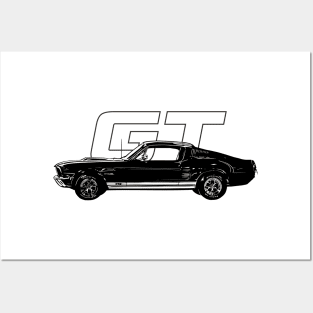 67' Ford Mustang GT Posters and Art